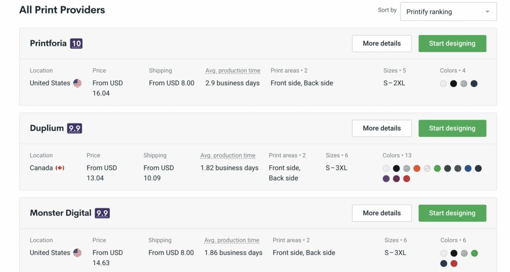 Printify vs Printful; Printful vs Printify