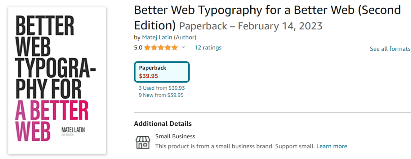 Les Meilleurs Livres sur le Dropshipping : Better Web Typography for a Better Web par Matej Latin