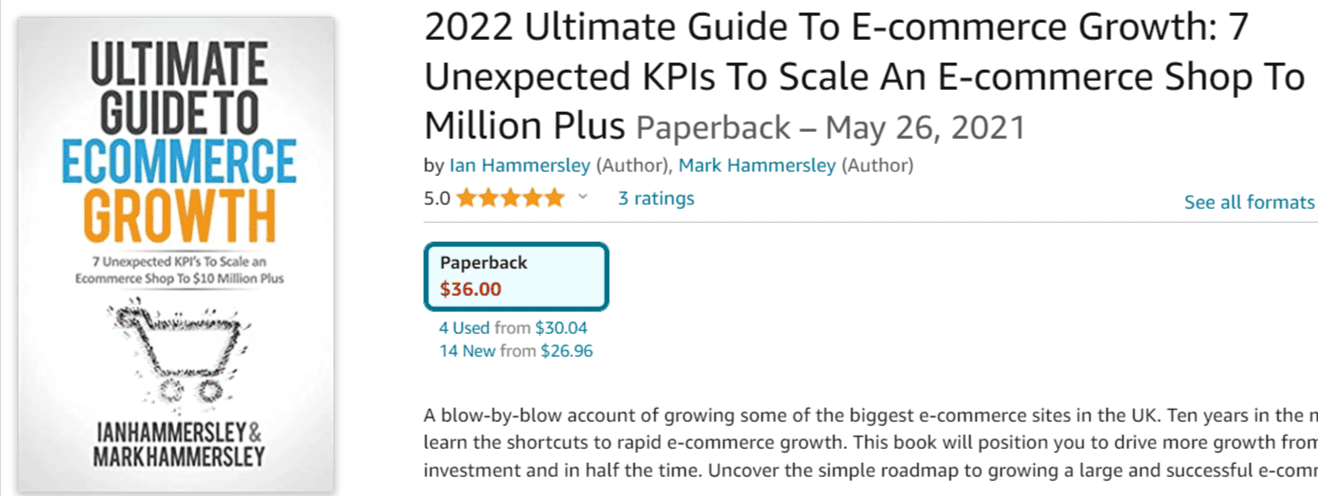 Les Meilleurs Livres sur le Dropshipping : Ultimate Guide to E-commerce Growth par Ian Hammersley