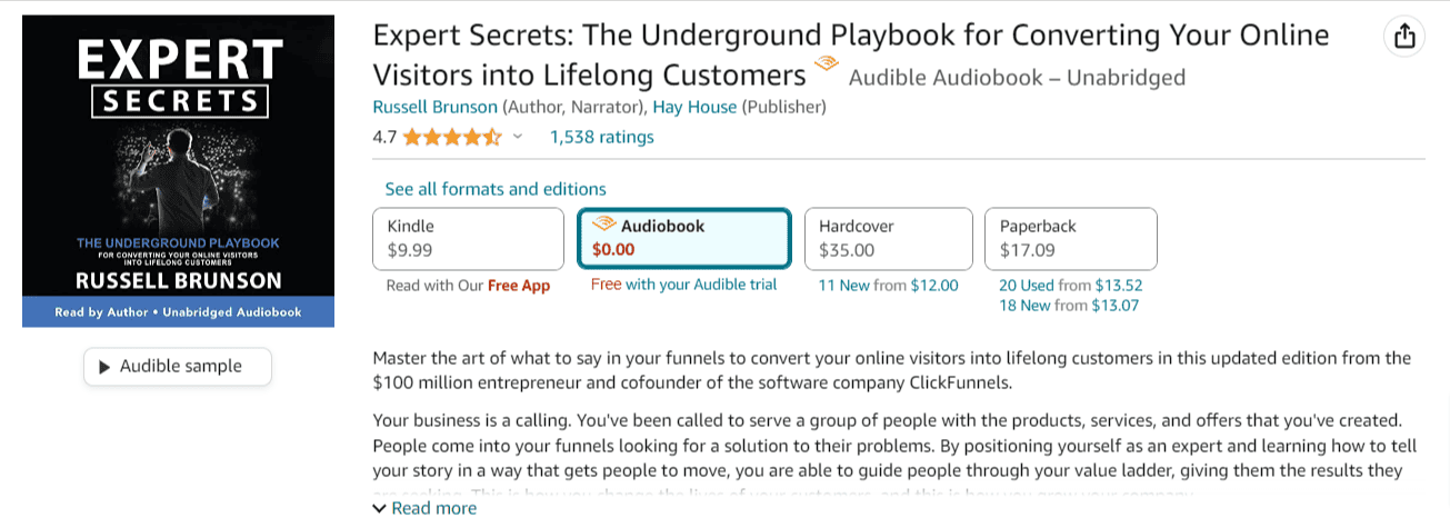 Les Meilleurs Livres sur le Dropshipping : The Playbook for Converting Your Online Visitors into Lifelong Customers par Russell Brunson